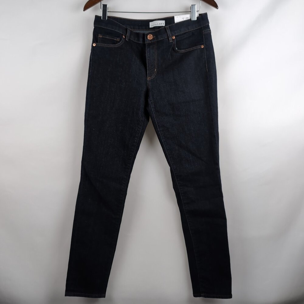 NEW LOFT Women's Modern Skinny Blue Denim Jeans Medium Wash Stretch Comfort, Siz